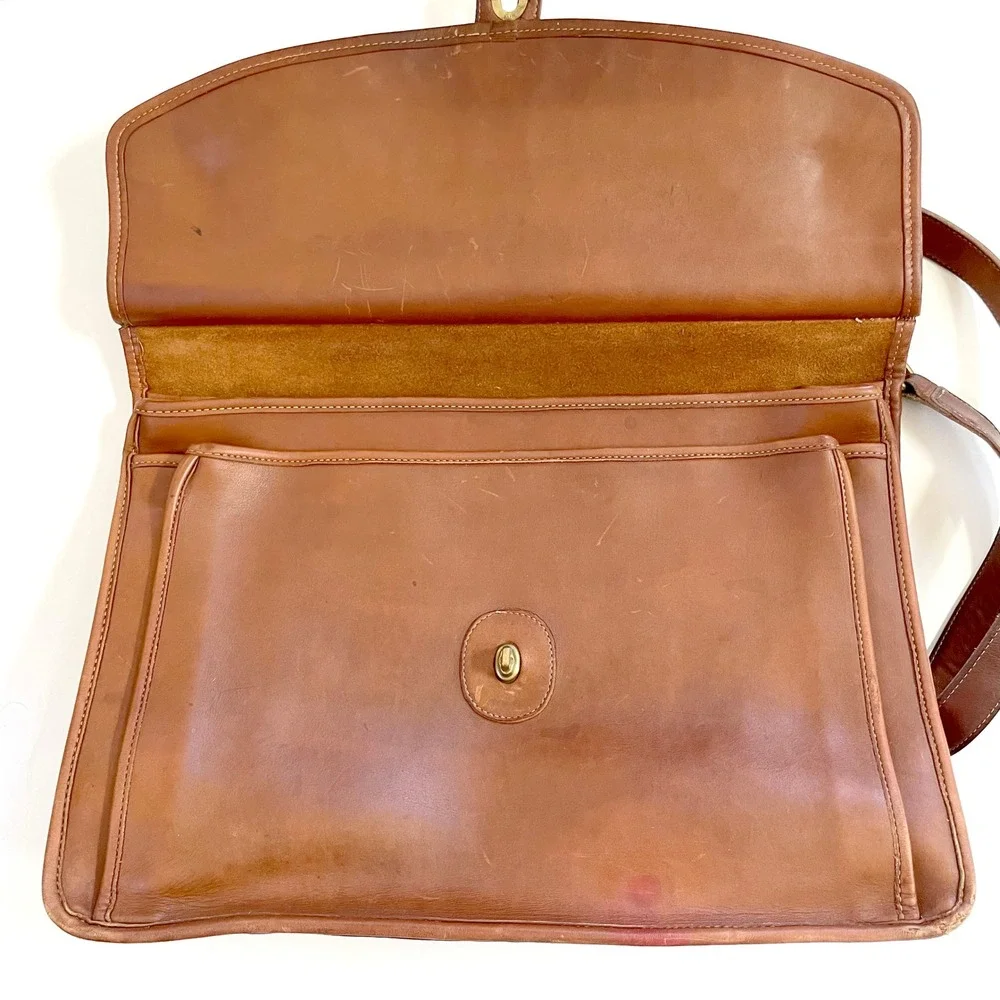 Vintage Coach Beekman Briefcase British Tan Leather Messenger Bag Academia